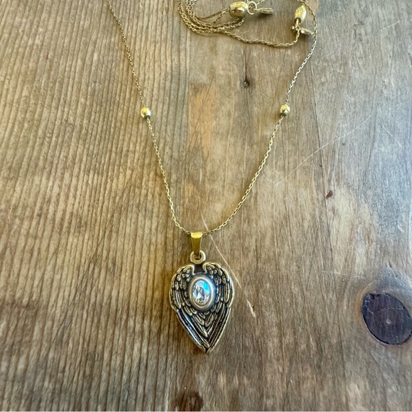 Alex and Ani Guardian Angel Wings Gold Tone Rhinestone Necklace - Picture 1 of 5